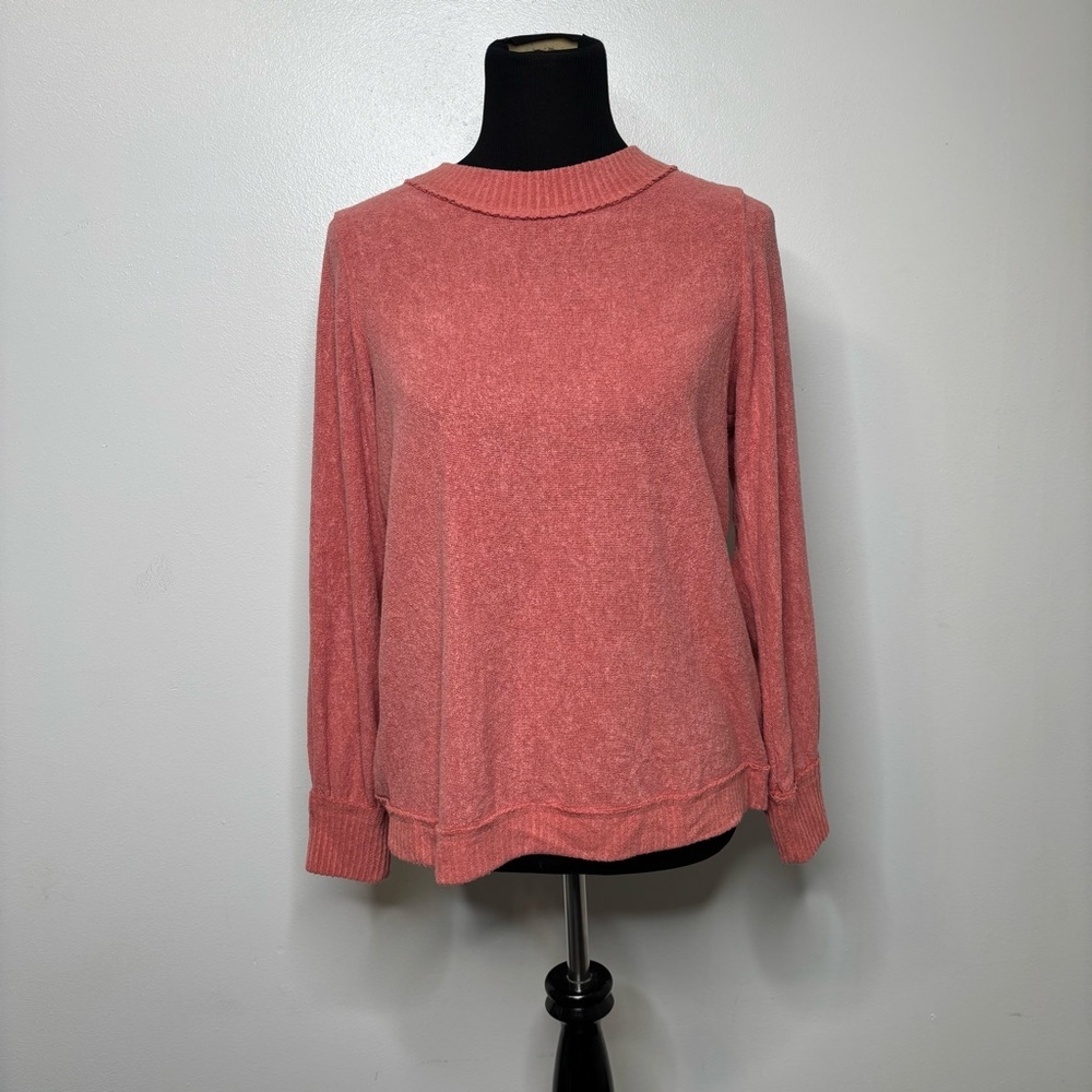 BKE Cutout Back Sweater Women’s Small Pink Rayon Blend Open Back - Picture 3 of 11